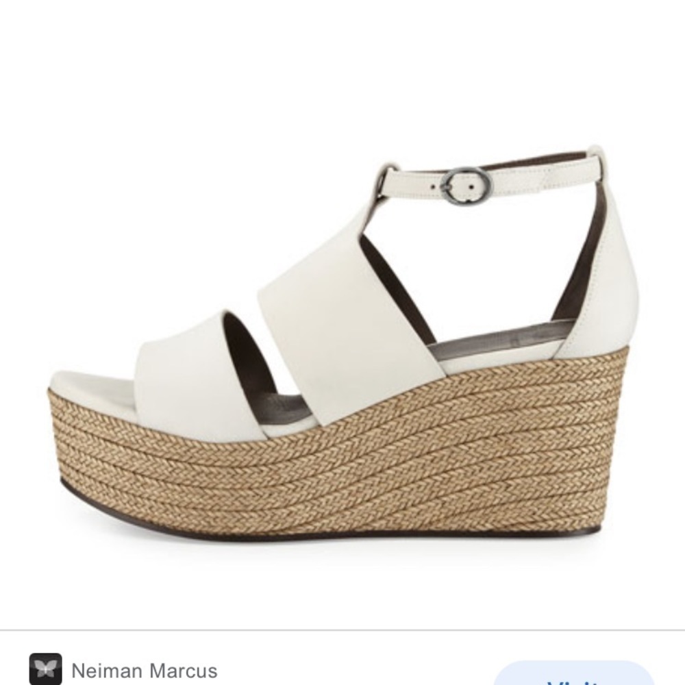 COCLICO cream and Tan Espadrille Sandals with Wedge Heel